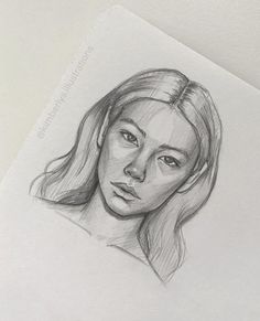 a pencil drawing of a woman's face