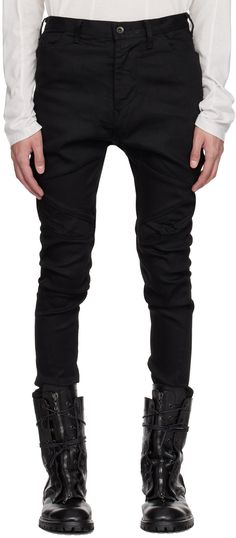 10.5 oz stretch denim jeans. · Paneled construction · Belt loops · Five-pocket styling · Zip-fly · Curved outseams Supplier color: Black Modern Black Bottoms With Zip Fly, Black Stretch Straight Leg Cargo Jeans, Fitted Black Jeans With Zip Fly, Stretch Jeans With Belt Loops For Streetwear, Black Stretch Jeans With Pockets, Black Stretch Jeans With Zip Fly, Fitted Black Jeans With Hip Pockets, Black Fitted Jeans With Hip Pockets, Edgy Fitted Jeans With Pockets