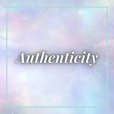 the word authenticity in front of a pastel background with blue and white stars on it