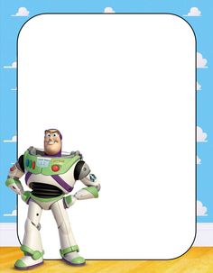 a photo frame with a cartoon character from the movie toy storybook buzz lightyear