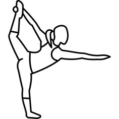 a line drawing of a person doing a handstand on one leg and another hand in the other