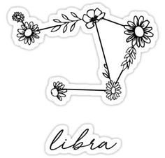 the zodiac sign libra with flowers sticker