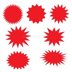 red starburst shapes on white background royalty illustration stock images and clippings