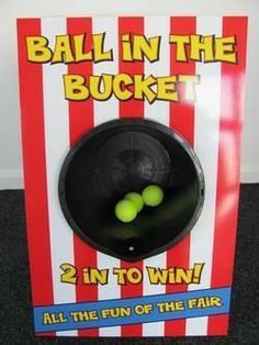 two tennis balls in a bucket with the words ball in the bucket