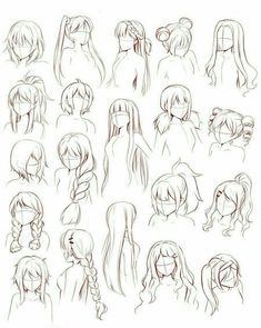 some anime hair styles that are very easy to draw and use in the design process