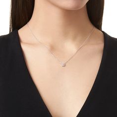 This delicate CZ pavé letter B initial necklace is perfect for every day. Adorable initial necklace featuring in silver and 18k gold finish with CZ stone. Simple, delicate and elegance, perfect to match your outfit for everyday wear or for a special event. Dainty, simple, elegant and sweet design made to keep your loved one near your heart. The perfect gift to celebrate birthday, anniversary, valentine's, Christmas or more.More Details:- Carefully Handmade- Sterling Silver (925)- Cubic Zirconia