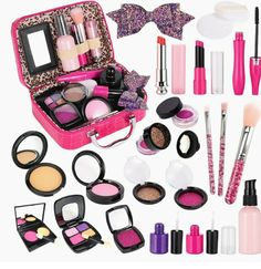 Pretend Make-up Play Set for Girls Ages 3,4,5,6+ Not real Makeup.. Bikinis Amazon, Make Up Kits, Kids Role Play, Fake Makeup, Pretend Makeup, Makeup Toys, Makeup Kit For Kids, Play Makeup, Princess Toys