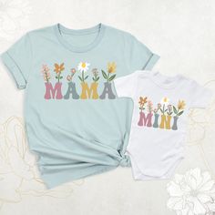 Mama Mini Shirt, Mama And Baby, Holiday Memories, Flower Shirt, Support Small Business