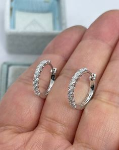 Small Diamond Hoop Earrings, Earrings White Gold, Time Pass, Earrings White, Diamond Hoop Earrings, Etsy Earrings, Hoop Earrings, White Gold, Gold