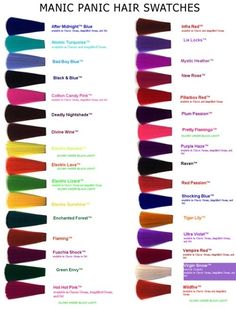 Hair Swatches, Hair Color Swatches, Hair Dye Brands, My Little Pony Hair, Bad Boys Blue, Blue Cotton Candy, Purple Turquoise