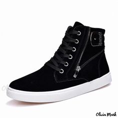 Olivia Mark - Martin Boots with Leather Belt Buckles - High Top Casual Shoes for Men Nude Color Shoes, Casual Leather Boots, Casual Leather Belt, Leather Belt Buckle, Casual Shoes For Men, Suede High Heels, Boots High, Martin Boots, Casual Sport Shoes