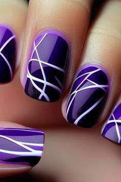 Nails Inspiration Vacation, Fall Purple Nails Art Designs, Nail Art On Purple Nails, October Nail Art, Purple Nail Art Designs, Purple Manicure, Purple Ombre Nails, Purple Glitter Nails, Fancy Nail Art