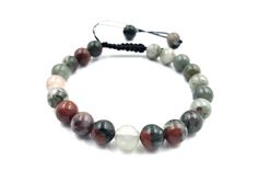 PRICES MAY VARY. STONE NAME - " RED BLOODSTONE " BEADS SIZE - (Diameter): 8mm(about 22-24pcs of beads per bracelet); Adjustable bracelet can fit wrist size between 6.5" and 10". Unisex bracelet suits for both men and women. MATERIAL: High Quality " RED BLOODSTONE " without metal which is great for sensitive skin. { SHNAYA JEWELS } Natural Gemstone ,You Will Receive The Similar Item As Picture Shown, Not Exact One Since Stone Is Unique. { SHNAYA JEWELS } FANTASTIC GIFT: Every bead was selected ca Thread Wrapped Bracelets, Meditation Bracelet, Great Gifts For Men, Chakra Bracelet, Macrame Bracelet, Unisex Bracelets, Healing Power, Fine Jewelry Bracelets, Macrame Bracelets