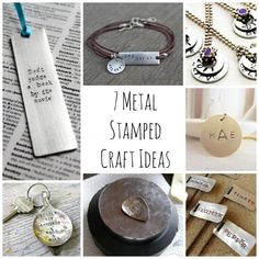 several different types of metal stamped craft ideas