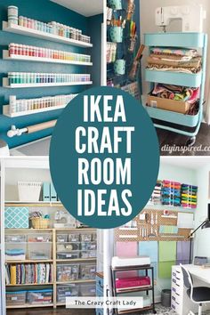 the craft room is filled with lots of crafting supplies and storage space for all kinds of