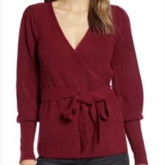 Rachel Parcell Women's Burgundy Wrap Cardigan Sweater Long Sleeve New With Tags Rachel Parcell Cranberry Burgundy Wrap Sweater Removable Belt Color- Burgundy, Cranberry Sold Out Online So Soft! Career, Office, Work, Professional, Basic, Classic, Contemporary, Modern, Trendy, Flattering, Timeless, Cute, Fall, Winter, Transitional, Comfortable, Nordstrom, Saks, Designer, Staple, Chic, Sleek, Minimalist, Modest, Garmentory, Net A Porter, Saks, Saks Fifth Avenue, Shopbop, Revolve, Moda Opeandi, Farfetch, Warm, Cozy, Comfy, Comfortable, Oversized, Relaxed, Fall, Winter, Autumn, Classic, Timeless, Modern, Contemporary, Trendy, Fun, Cute, Boho, Bohemian, Revolve, Shopbop, Nordstrom, Boots, Mode Wrap Sweater For Winter Workwear, Wrap Sweater For Work In Winter, Winter Wrap Sweater For Workwear, Winter Wrap Sweater For Work, Winter Wrap Tops For Workwear, Knit Wrap Tops For Fall, Red Sweater For Workwear In Fall, Burgundy Winter Top For Workwear, Fitted Burgundy Cardigan For Fall