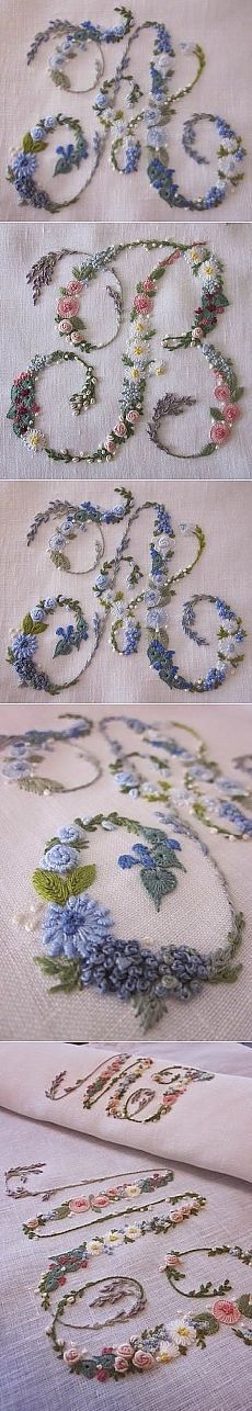 three pictures of different designs on a table cloth with flowers and circles in the middle