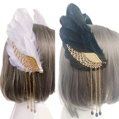 Features:
 

 OOTDTY
 
 Angel Wing Cosplay Hair Clip: The cosplay props hair clip with realistic feather wing and tassel pendant design, the fashion hair clip which is great for Halloween theme parties, cosplay parties, comic shows, or variety requirements, feather wing which is elegant and super realistic, suitable for dress you for various parties.
 
Unique Design: The angel wing hair clip with fashion appearance, exaggerated size which easy to DIY party style combine with other clothes props, Angel Wings Accessories, Wing Headpiece, Side Hair Accessories, Wing Cosplay, Angel Wings Cosplay, Angel Wings Hair, Devil Angel, Angel Feather