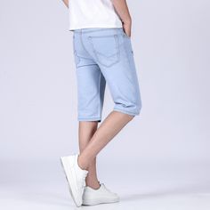 Applicable Season : summer Applicable Scene : Daily Place Of Origin : China (mainland) Decoration : Pockets Pattern Type : Solid Model Number : 123 Style : Korean Length : knee length Thickness : Lightweight Jeans Style : STRAIGHT Fabric Type : Stripe Waist Type : MID Fit Type : Slim Wash : Medium Closure Type : zipper fly Brand Name : Namou Drane Gender : MEN Material : Denim Item Type : JEANS WHAT ABOUT REFUND?   Fast refund,100% Money Back Guarantee. If your product is defective or doesnt wor Summer Overalls, Short Trousers, Fall Outfits Men, Pants Summer, Pocket Pattern, Slim Fit Trousers, Denim Short, Slim Fit Shorts, Jeans Style