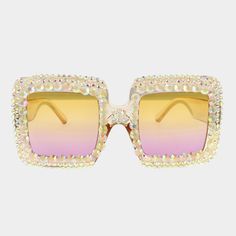 Brand New Yellow And Pink Studded Square Frame Sunglasses With A Yellow And Pink Ombr Tint Lens High Quality Uv 400 Comes With Case And Cleaning Cloth If You Like Fashion Accessories Summer Style Handbags Designer Frames Earrings Bracelets Rings Sunglasses Spring Dresses Boho Chic Hippie Trendy Shoes Glam Jewelry Stunning Colors Beaded Jewels Then Shop My Closet Boutique Party Sunglasses With Square Glass Frame, Glamorous Summer Sunglasses With Tinted Lenses, Yellow Sunglasses For Summer Vacation, Chic Yellow Sunglasses For Summer, Glamorous Mirrored Sunglasses For Summer, Glamorous Gold Sunglasses For Summer, Yellow Polarized Glass Sunglasses, Summer Yellow Sunglasses With Mirrored Lenses, Yellow Mirrored Sunglasses For Summer