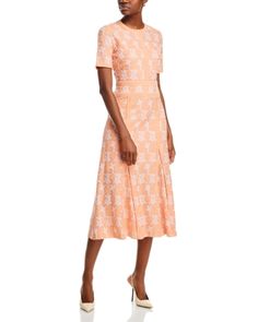 Misook Printed Short Sleeve Midi Dress Quarter Sleeve Dress, Short Sleeve Midi Dress, Peach Blossom, Black B, Midi Short Sleeve Dress, Peach Blossoms, Sleeve Midi Dress, Buy Prints, Short Sleeve Dress