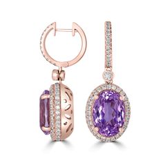 Designed in 14K rose gold for a refined look, these adorable earrings are both elegant and pleasing to the eye. Embellished with an oval cut Kunzite, they are adorned with round cut Diamonds along the border that gives them the required glitter. A fascinating pair that works well with any attire, add them to your collection today and enjoy their endless charm every day! Product Information SKU ADG70188/5 Metal Type 14K Metal Color Rose Gold Ring Style - Primary Stone Gemstone Name Kunzite Gemsto Luxury Round Earrings With Gemstone Accents, Luxury Gemstone Round Cut Earrings, Luxury Round Gemstone Earrings, Luxury Oval Kunzite Jewelry, Rose Gold Earring, Pink Gemstones, Gold Earring, Ring Style, Rose Gold Earrings