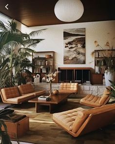 a living room filled with lots of furniture and plants