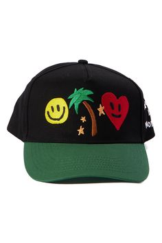 Available In Black/Green. 5 Panel Silhouette Embroidery Detail Curved Brim Adjustable Snapback Closure Disclaimer: Due To The Print & Embroidery Placement , Each Garment Is Unique. 100% Cotton Imported | Mens Keep Me Wondering Snapback Hat in Black/Green by Fashion Nova Trendy Black Trucker Hat With Embroidered Logo, Black Baseball Cap With Embroidered Logo For Summer, Black Embroidered Cotton Trucker Hat, Black Embroidered Logo Trucker Hat For Summer, Black Embroidered Snapback Hat, Black Cotton Snapback Hat For Summer, Casual Black Embroidered Snapback Hat, Black Adjustable Hat With Embroidered Patch, Adjustable Black Hat With Embroidered Patch