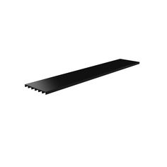 a black shelf sitting on top of a white wall