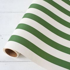 a green and white striped wallpaper