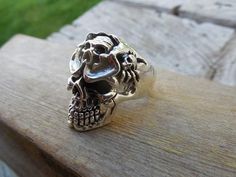 ON SALE Skull ring handmade in sterling silver Gothic Skull Ring Stamped 925, Silver Skull Ring Collectible, Vintage Hand Cast Sterling Silver Skull Ring, Sterling Silver Skull Ring With Engraving, Sterling Silver Skull Ring Engraved, Sterling Silver Skull Ring Hallmarked, Sterling Silver Engraved Skull Ring, Sterling Silver Skull Ring Stamped 925, Sterling Silver Skull Ring Collectible