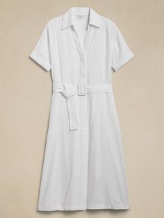 Linen-Blend Midi Shirtdress | Banana Republic Factory Banana Republic Factory, Shirtdress, Linen Blend, White Color, Breathable Fabric, Banana Republic, Personal Style, Split, Fashion Inspo