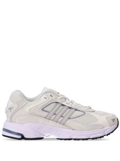 light purple/beige suede panelled design mesh panelling signature monofilament side-stripe detail logo patch at the tongue round toe front lace-up fastening branded heel counter branded insole flat rubber sole Adidas Response Cl, Adidas Response, Suede Fabric, Sporty Look, Side Stripe, Panel Design, Sneakers White, Light Purple, Low Top