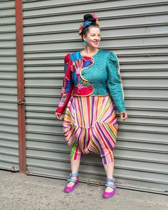 Gem: The Art of Wearing an Ensemble Vintage Baby Clothes, Her Outfits, Neon Rainbow, Pieces Of Clothing, Sequin Jacket, Elements Of Style, Rainbow Print, Black Side, Made Clothing