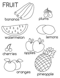 fruit worksheet for kids