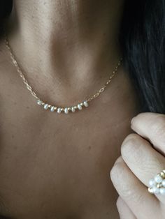 Gold filled pearl necklace, Dainty Gold Teardrop Pearl Necklace, Everyday Teardrop Pearl Necklace, Minimalist Teardrop Pearl White Necklace, Dainty Teardrop Pearl White Necklace, Delicate Teardrop Pearl White Necklace, Tiny Pearl Necklace, Fresh Water, Gold Filled, Pearl Necklace