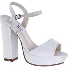 The Dyeables Whitta Platform Sandal is a 70's inspired block high heel. The adjustable strap and buckle ensures a perfect fit while the platform provides surprising comfort. Features and Benefits Block high heel Adjustable strap and buckle Size: 8.5.  Color: White.  Gender: female.  Age Group: adult. Cheap Platform Slingback Sandals, Cheap Spring Platform Slingback Sandals, High Platform Shoes Nordstrom, Cheap Platform Sandals For Night Out, Cheap Spring Platform Block Heels, White Platform Wedge Sandals With Open Heel, White High Heel Platform Wedge Sandals, White Platform Sandals With Open Heel, White Chunky Platform Heels Medium Width