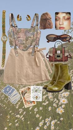 #outfitinspo #outfitideas #fashion #fitinspo #outfitinspiration #ootd #outfit #books #garden #corset #vintage #antique #beige #olive #green #gems #fairycore Thrift Ideas, Thrift Inspo, Green Gems, 2024 Fashion, Ootd Outfit, Fairy Core, Fitness Inspo, I Dress, Pretty Outfits