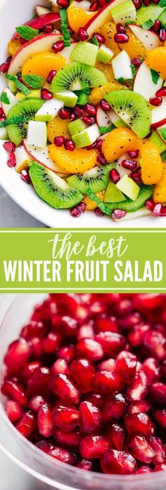 the best winter fruit salad with pomegranates and kiwi