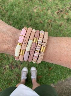 Stackable Beaded Bracelets, Layering Bracelets, Diy Beaded Bracelets, Polymer Clay Bracelet