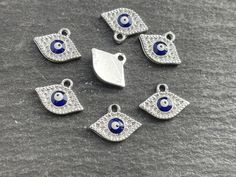 TOP QUALITY TURKISH JEWELRY SUPPLIES FINDINGS price for  : 4 pcs plating     : silver plated over mixed brass style         : pendant charms size           : 10 x 14mm MADE IN TURKEY NICKEL & LEAD FREE Blue Charms Pendant Jewelry, Blue Pendant Jewelry With Charms, Blue Personalized Metal Jewelry, Personalized Blue Metal Jewelry, Personalized Blue Jewelry, Blue Sterling Silver Charms For Jewelry Making, Silver Metal Evil Eye Jewelry, Silver Metal Jewelry With Evil Eye, Nickel Free Blue Charms For Jewelry Making