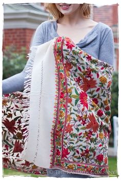 Jardin de Palais Notre Dame Shawl — Seasons by The Kashmir Company Fabric Care