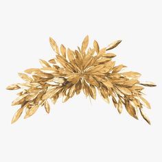 gold leaves on a white background