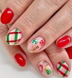 Christmas Press On Nails, Short Fake Nails, Press On Nails Short, Cute Christmas Nails, Nagel Tips, Nail Art Set, Nail Candy, Holiday Nail Art, Nails For Women