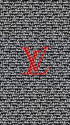 a red and white pattern with the letter v on it