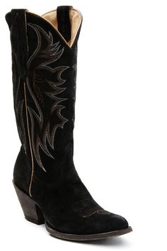 Charmed Life Western Boots - Black Suede- Round Toe – Idyllwind Fueled by Miranda Lambert California Country, Nfr Fashion, Womens Cowgirl Boots, Boot Barn, The Lone Ranger, Miranda Lambert, Rounded Toe Boots, Grunge Style, Leather Pulls