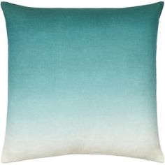 a blue and white ombreed pillow on a white background with a black border