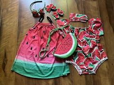 Infant Girls Watermelon Romper, Dress, Plush Purse & Hair￼ Accessories 18/24 Mo.  | eBay Headband With Bow, Wrap Headband, Infant Girls, Bow Hair, Romper Dress, Dress Set, Sun Dress, Baby & Toddler Clothing, Bow Hair Clips