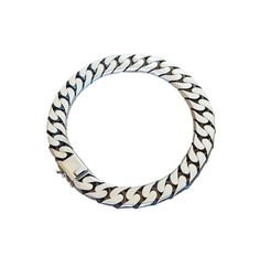 *Item Details: .Material:925 sterling silver .Length&Approx. weight:8.07"(20.5cm) 38gr.+8.66"(22cm) 42gr. .Width:10mm .Thickness:3mm .Introducing our stunning Lightly Oxidised Curb Chain Bracelet - a true gem for those who appreciate timeless elegance. Crafted with 925 sterling silver, this solid and thick chain makes a statement on any wrist. The lightly oxidised finish adds a touch of vintage charm, creating a unique aesthetic that effortlessly complements any outfit. With its sturdy construct Classic Sterling Silver Curb Chain Bracelet, Everyday Sterling Silver Bracelet With Curb Chain, Classic Sterling Silver Bracelet With Curb Chain, Everyday Sterling Silver Curb Chain Bracelet, White Gold Sterling Silver Curb Chain Bracelet, Sterling Silver Cuban Link Jubilee Bracelet, Sterling Silver Curb Chain Bracelet, Nickel-free Sterling Silver Chain Link Bracelet, Sterling Silver Bracelets With White Gold Curb Chain