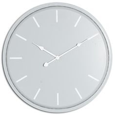 a white clock is shown on a white background